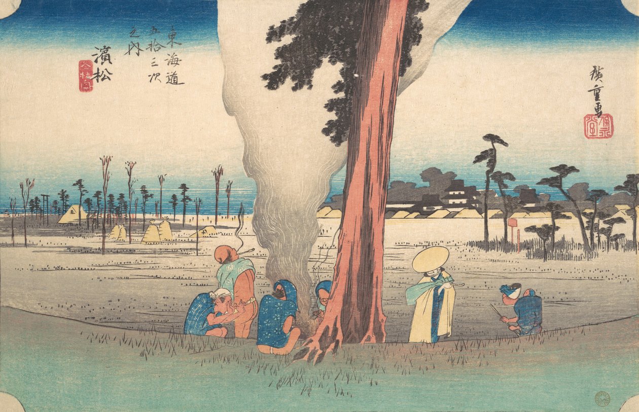 Hamamatsu, dette kartet, ? 1834. , mygg. 1834. av Ando Hiroshige