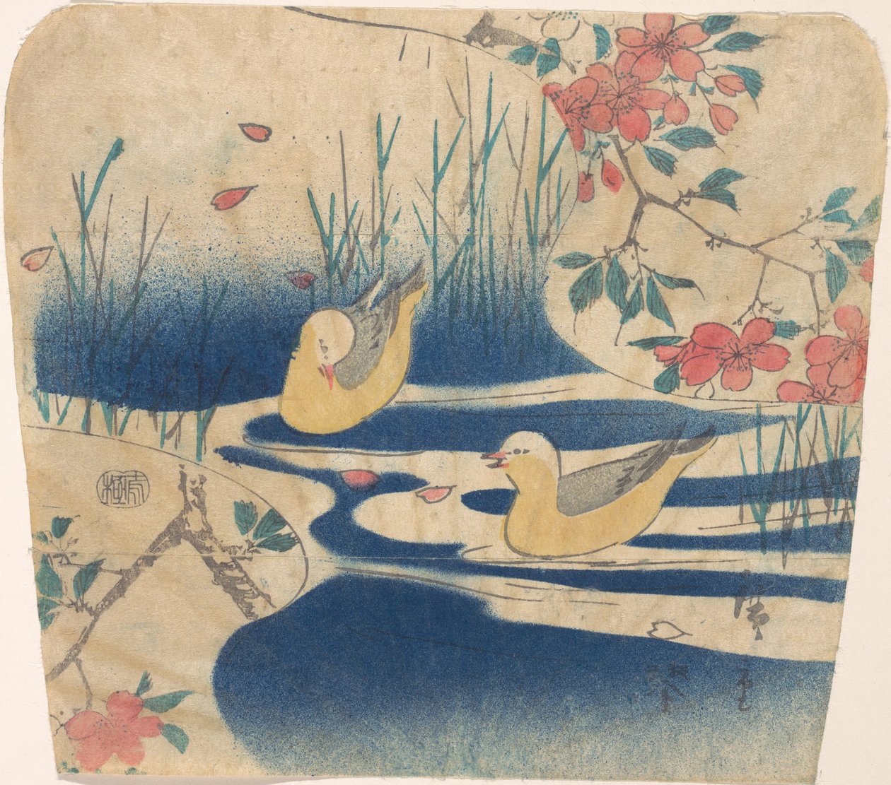 Hettemåker og kirsebærblomster, trolig 1850-62., trolig 1850-62. av Ando Hiroshige