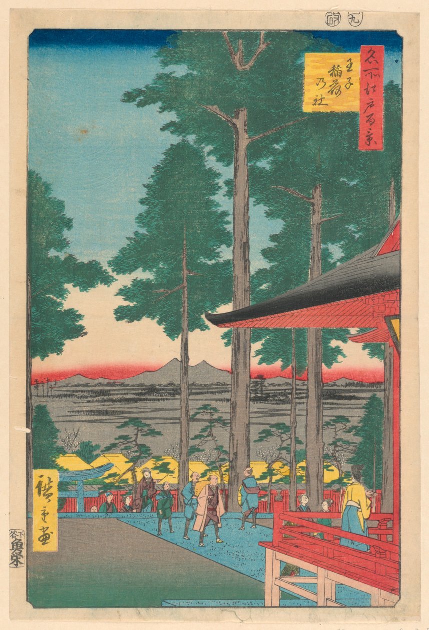 Inari-helligdommen ved Oji (Oji Inari no yashiro) Fra serien hundre kjente utsikter over Edo av Ando Hiroshige