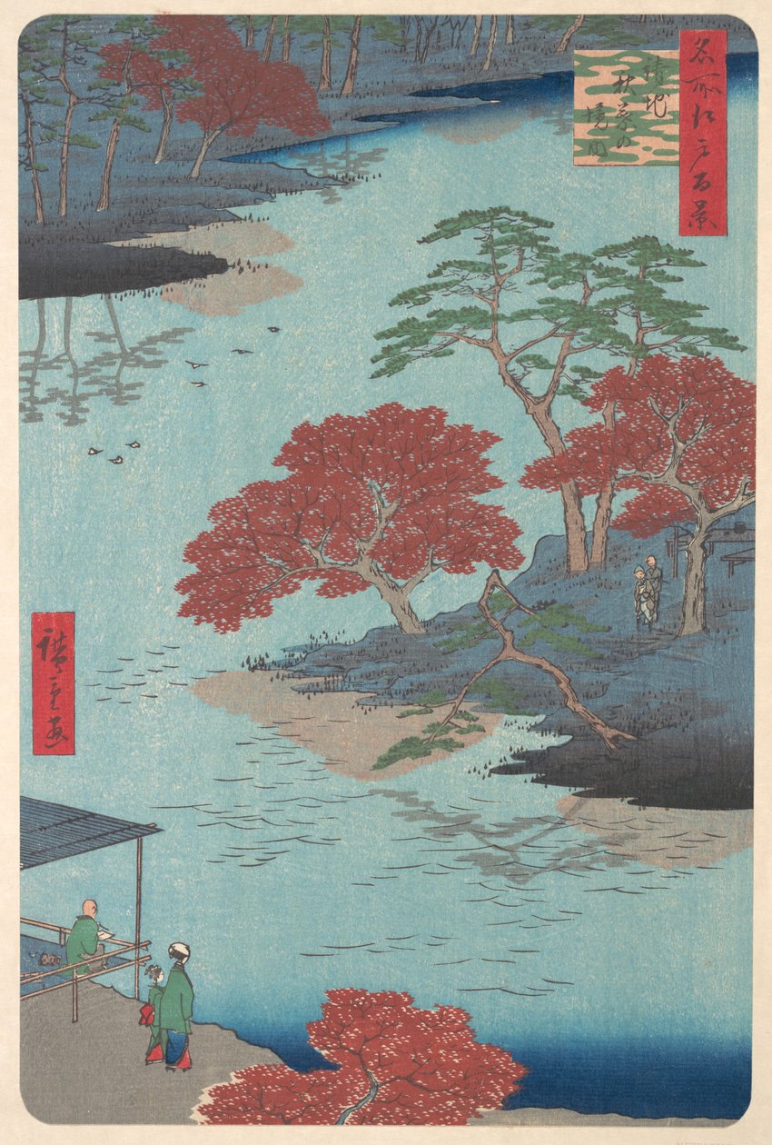 Inne i Akiba-helligdommen ved Ukeji, 8. måned, slangeår 1857., 8. måned, slangeår 1857. av Ando Hiroshige