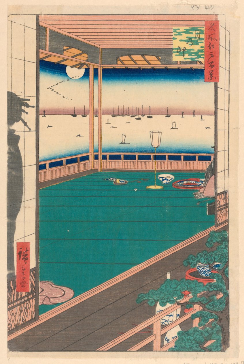 Moon Cape (Tsuki-no-misaki) Fra serien One Hundred Famous utsikt over Edo av Ando Hiroshige