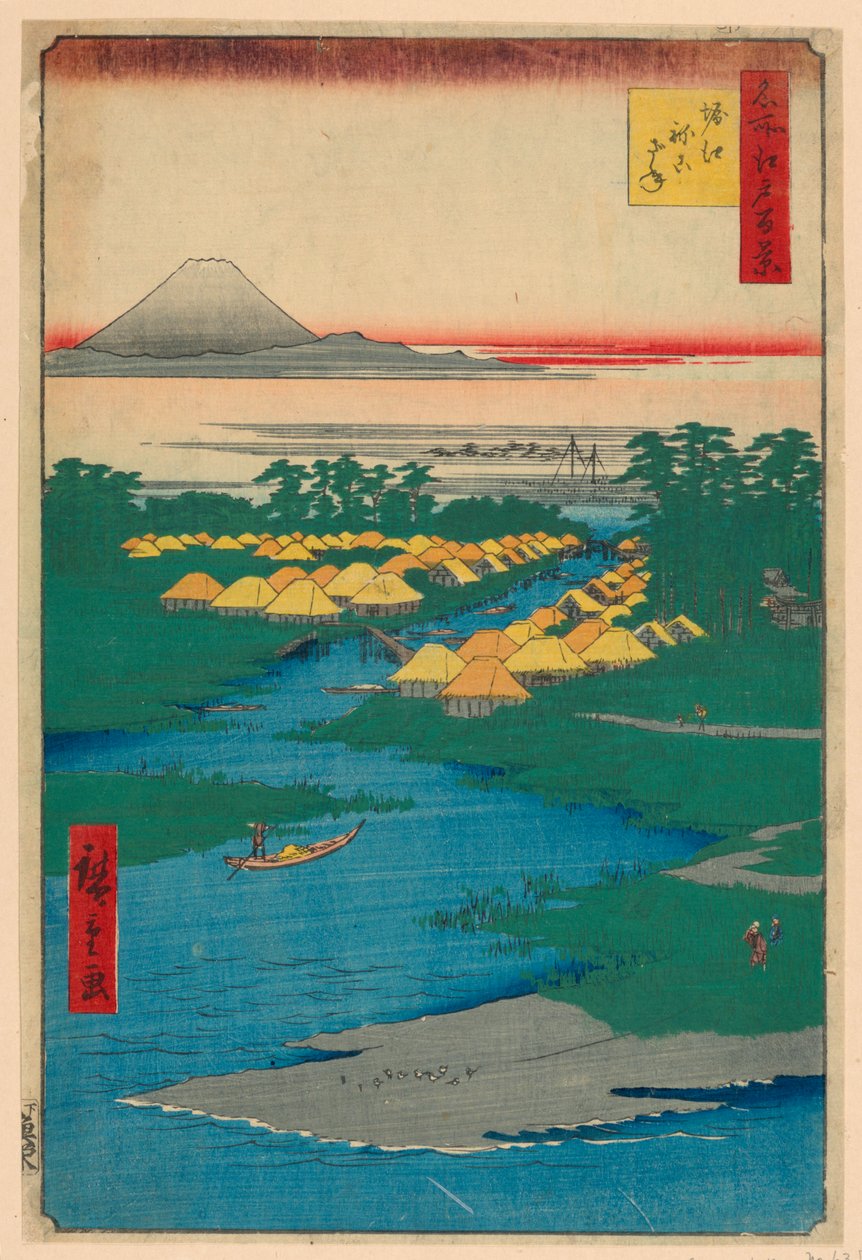 Nekozane ved Horikiri-kanalen nr. 96 fra hundre kjente utsikter over Edo (Horie, Nekozane) av Ando Hiroshige