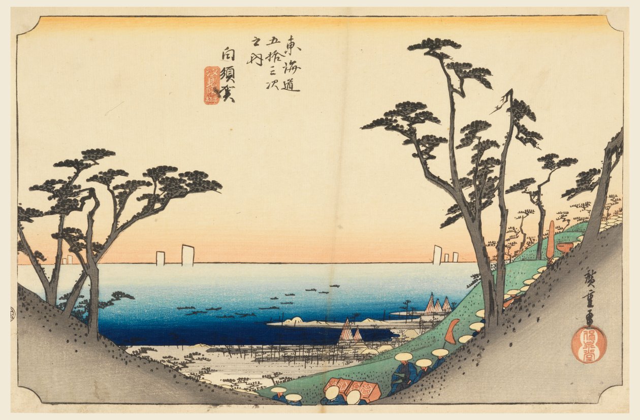 Shirasuka-pass, medlem av femtitre S tachi-lyder av urbanitet lavere d av Ando Hiroshige