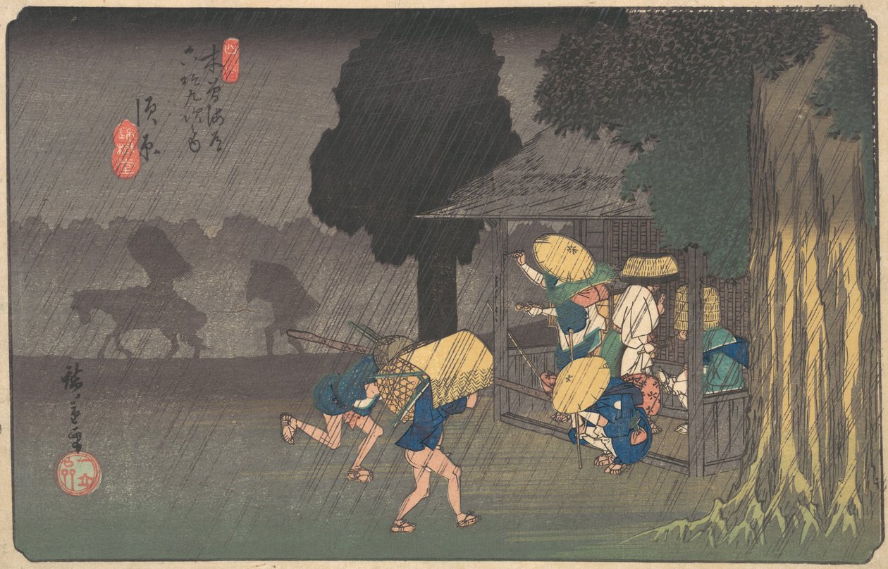 Suhara, fra The Sixty-nine Stations of the Kisokaido, ca. 1838., ca. 1838. av Ando Hiroshige