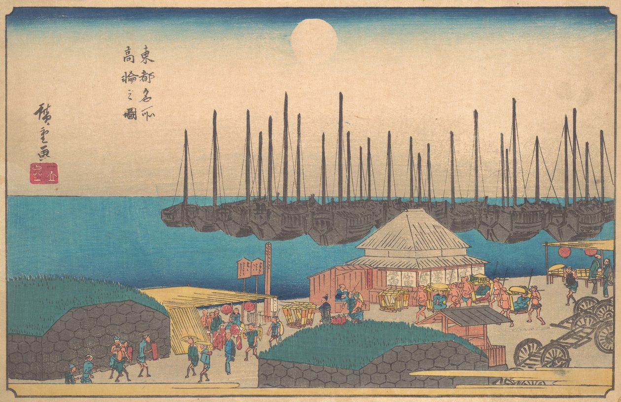 Tegning av Takanawa, ? 1841. , mygg. 1841. av Ando Hiroshige