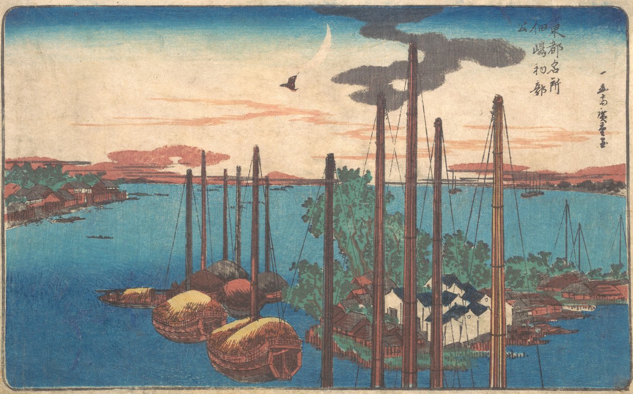 Tsukudajimas første Hototogisu, eselbly 1830. , p eselbly 1830. av Ando Hiroshige