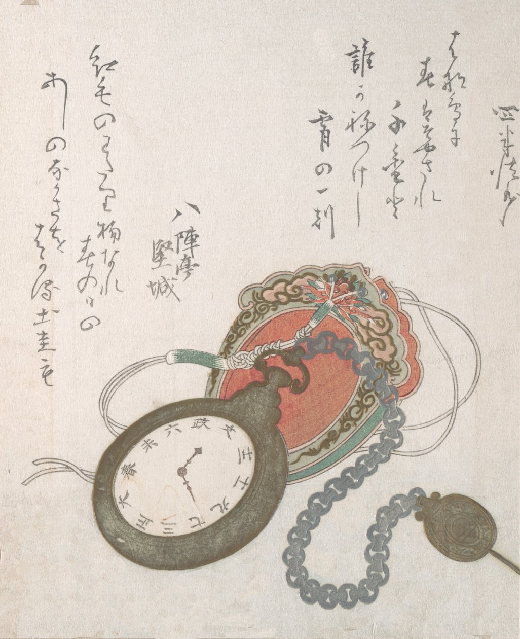 Western lommeur fra vårregnsamlingen Harusame shu, vol. 3, datert 1823., datert 1823 av Ando Hiroshige