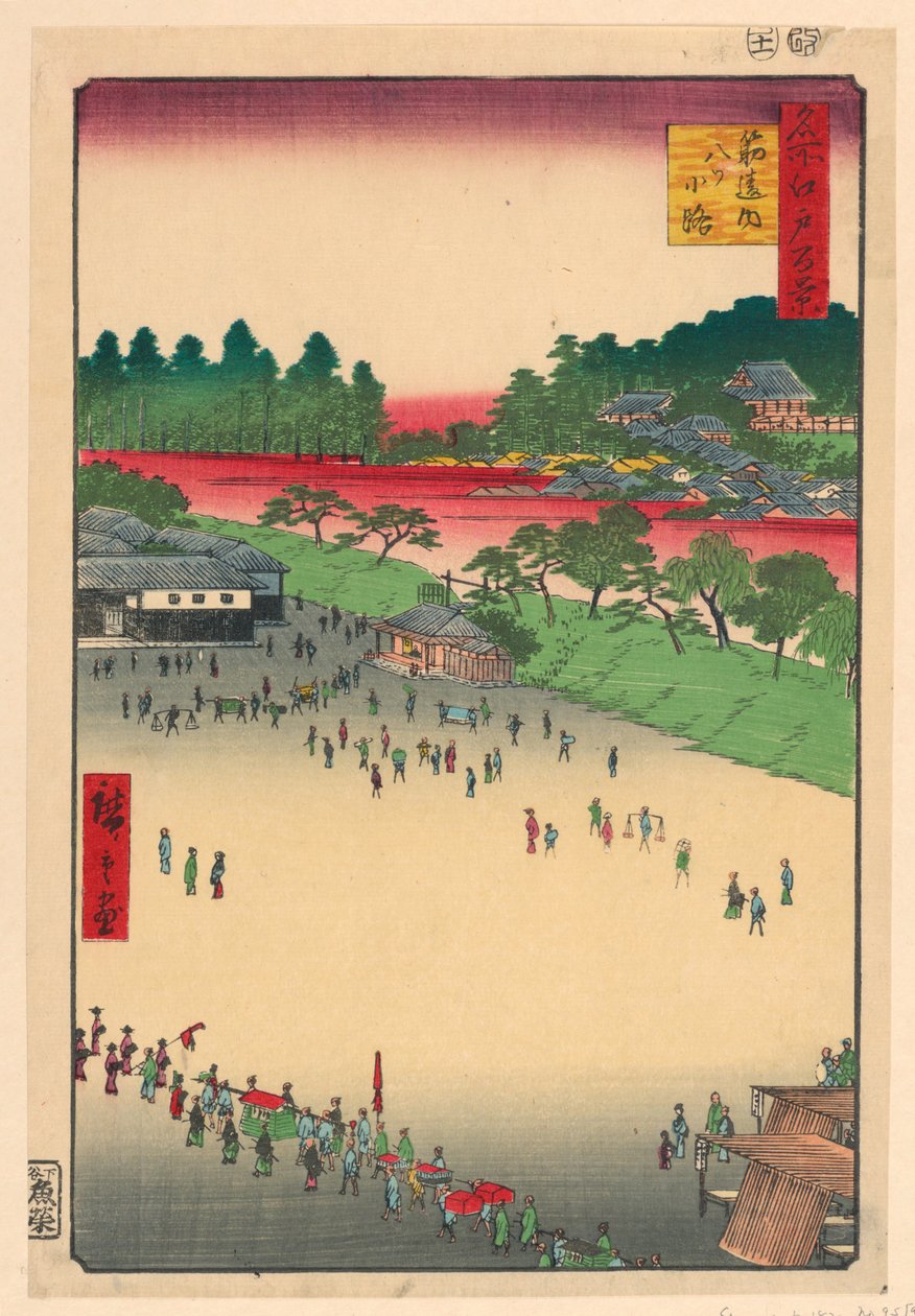 Yatsu-historie juni c bakketemperatur ved t muskel - forskjell (muskel - forskjell - inni, Yatsukoji) av Ando Hiroshige