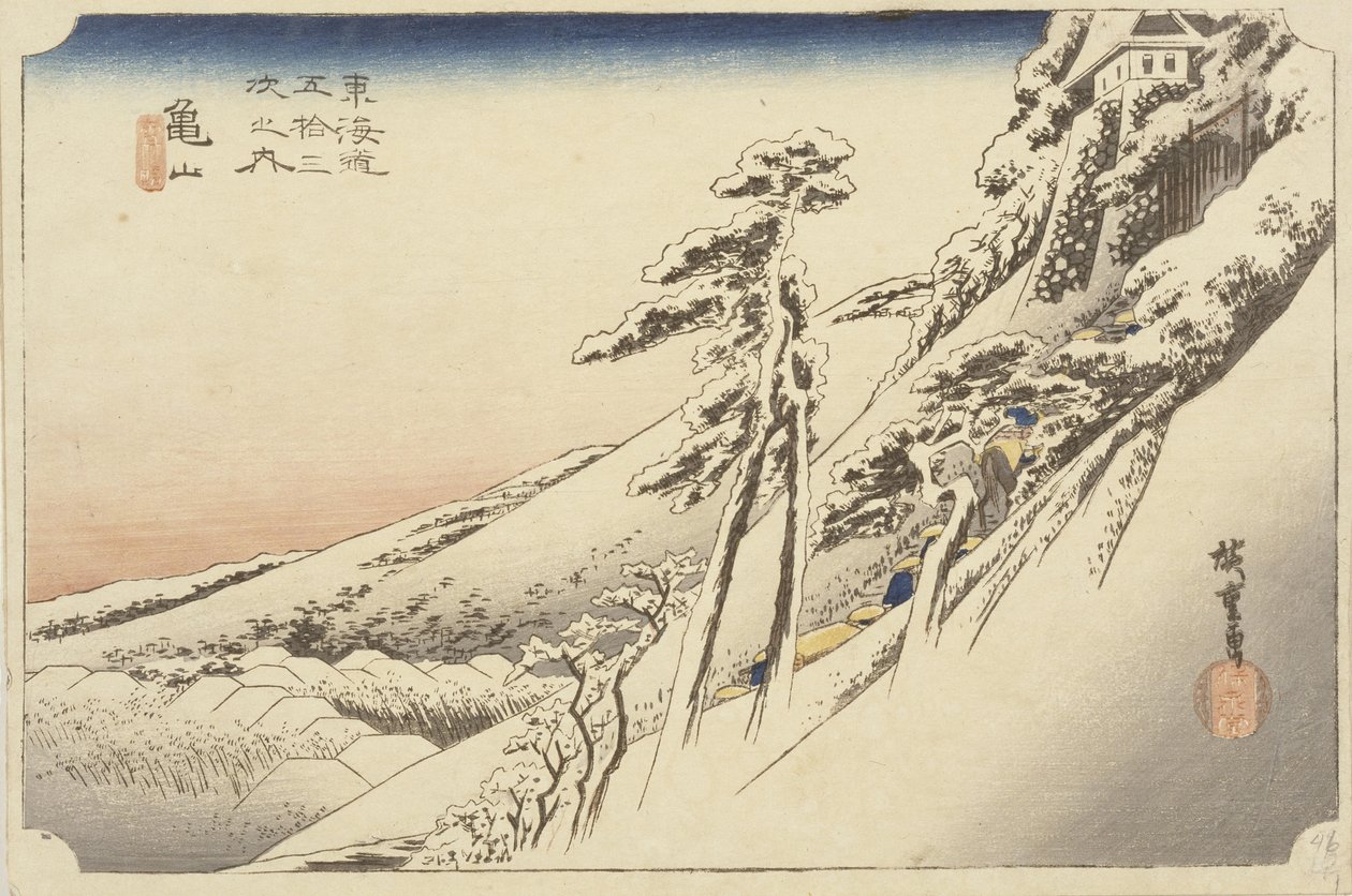 Klart vær etter et snøfall, 1834 av Ando or Utagawa Hiroshige