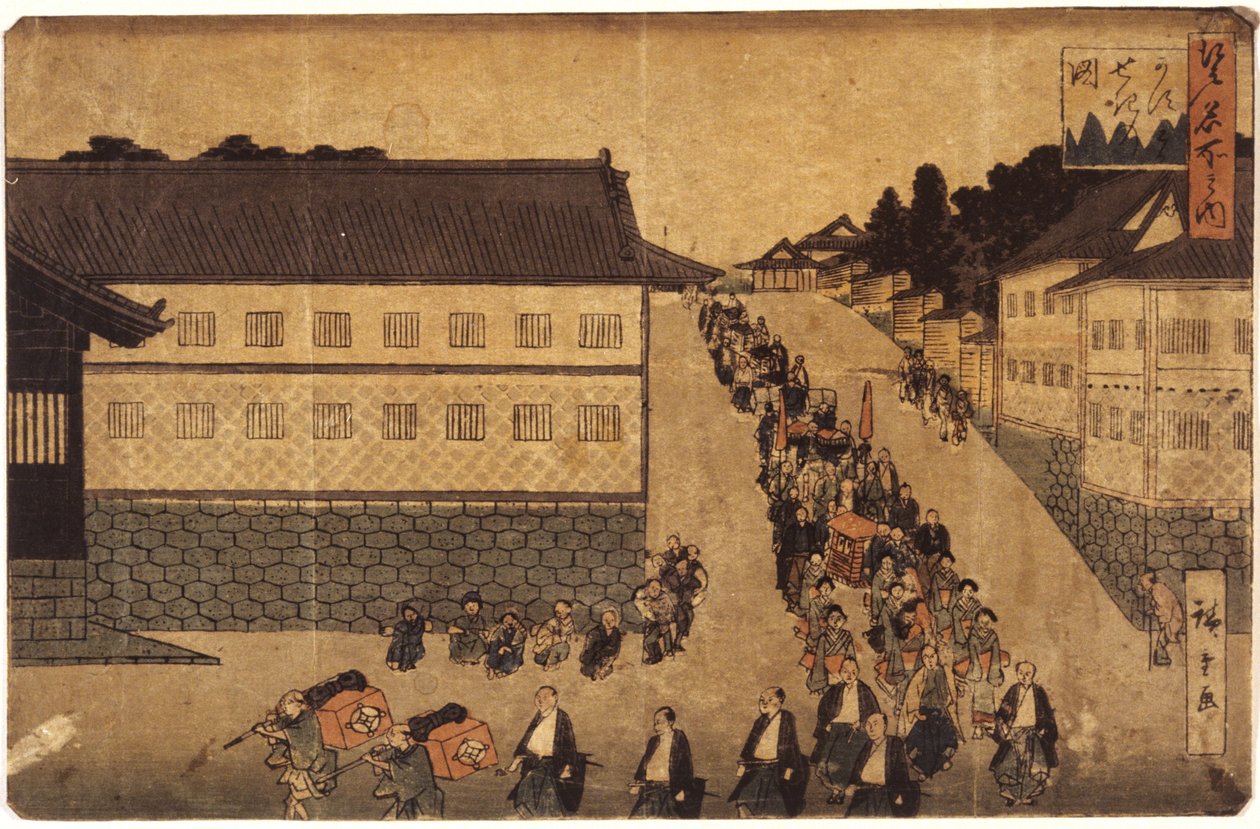 Daimyos prosesjon av Ando or Utagawa Hiroshige
