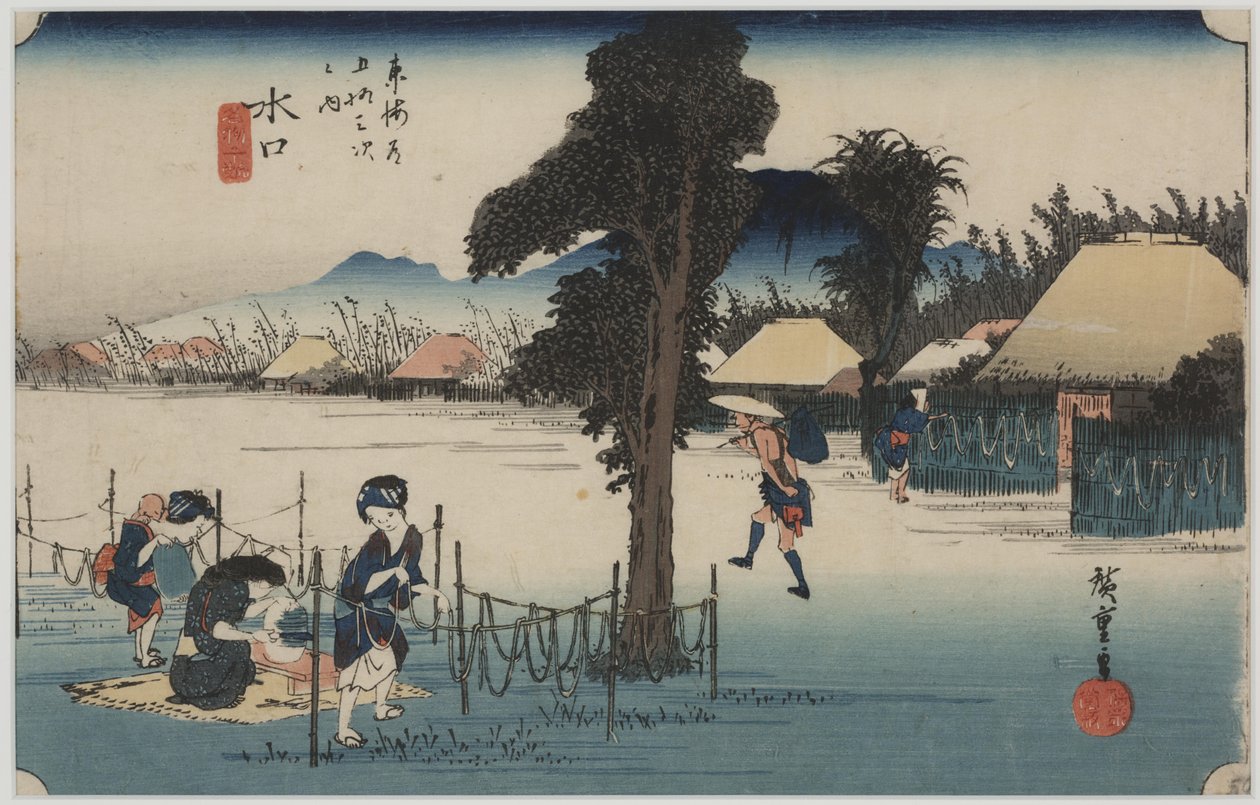 Berømte tørkede kalebassspon av Ando or Utagawa Hiroshige