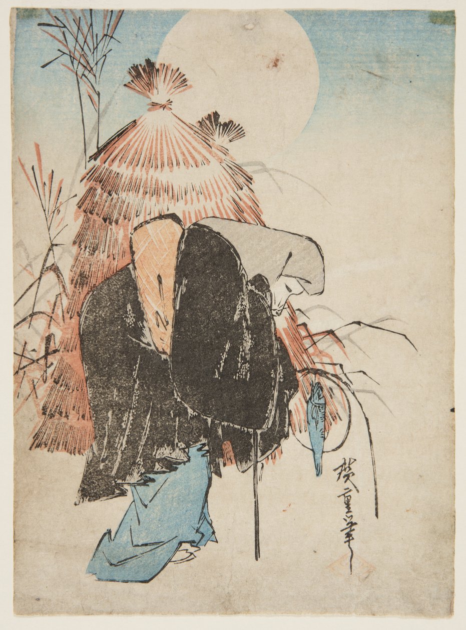 Fox Trap (farget treblokktrykk) av Ando or Utagawa Hiroshige