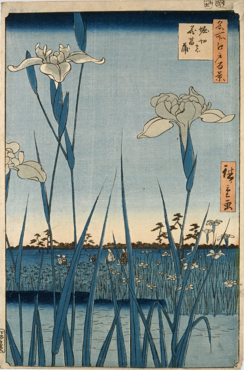 Horikiri Iris Garden av Ando or Utagawa Hiroshige
