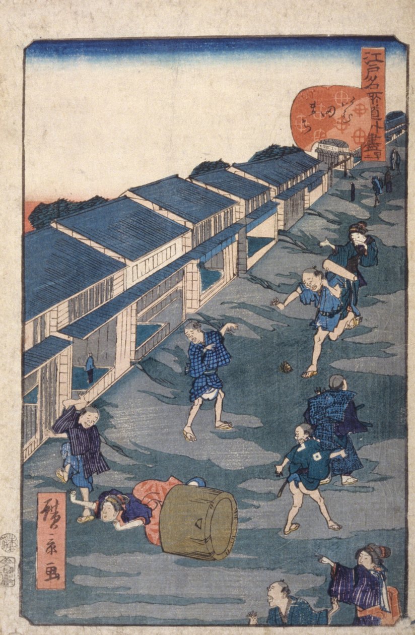 Imuta [42] (treblokktrykk i farger) av Ando or Utagawa Hiroshige