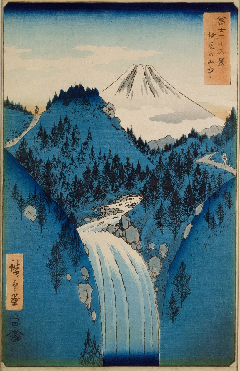 I fjellene i Izu-provinsen av Ando or Utagawa Hiroshige