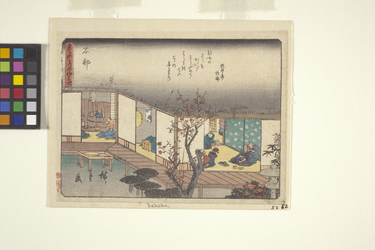 Tillat urban grad Serie s, Ishibe (wo d ward) av Ando or Utagawa Hiroshige