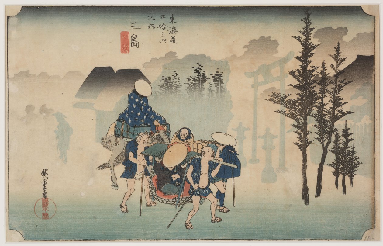 Morgentåke av Ando or Utagawa Hiroshige