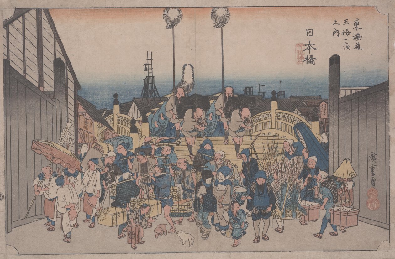 Morgenscene av Ando or Utagawa Hiroshige