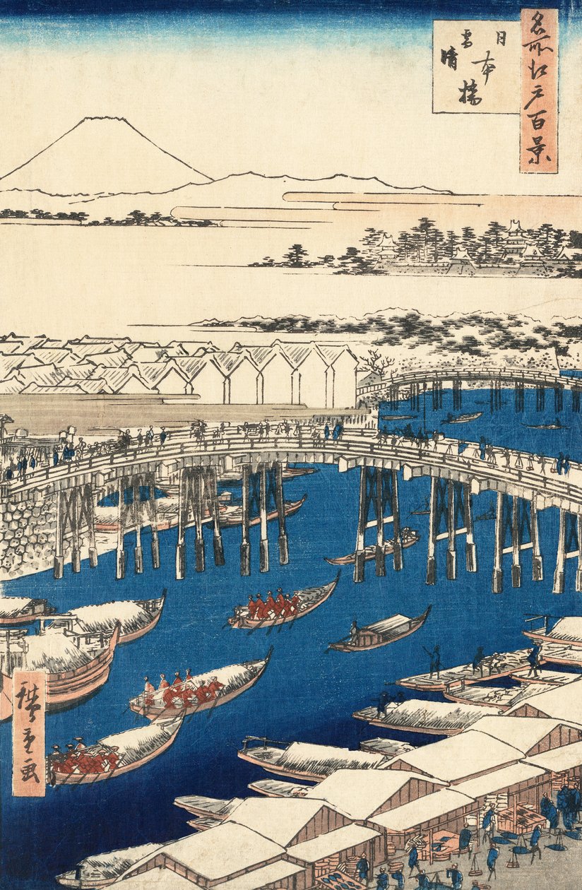 Nihonbashi, C-air Hayashi g Af hånd r S w av Hiroshige Utagawa av Ando or Utagawa Hiroshige