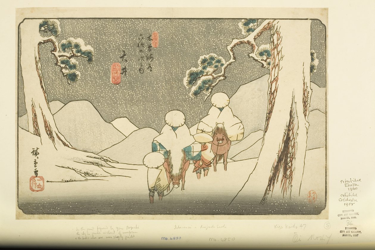 nr. 47, ?i (farget treblokktrykk) av Ando or Utagawa Hiroshige