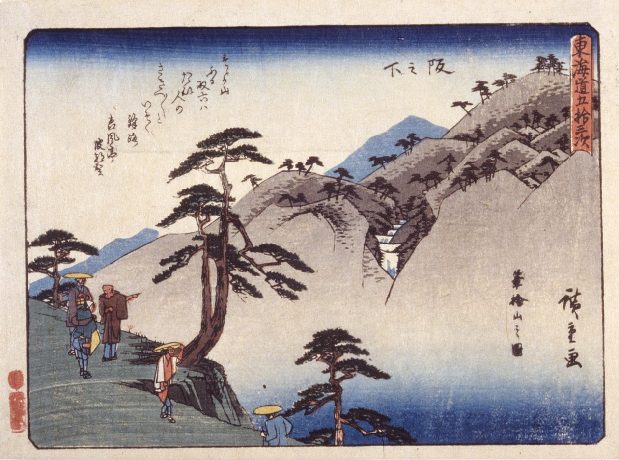 under skråningen av Ando or Utagawa Hiroshige