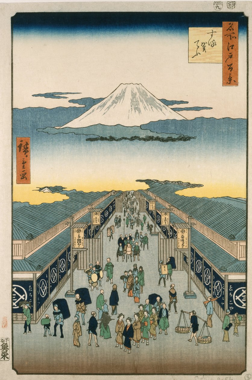 Suruga gate av Ando or Utagawa Hiroshige
