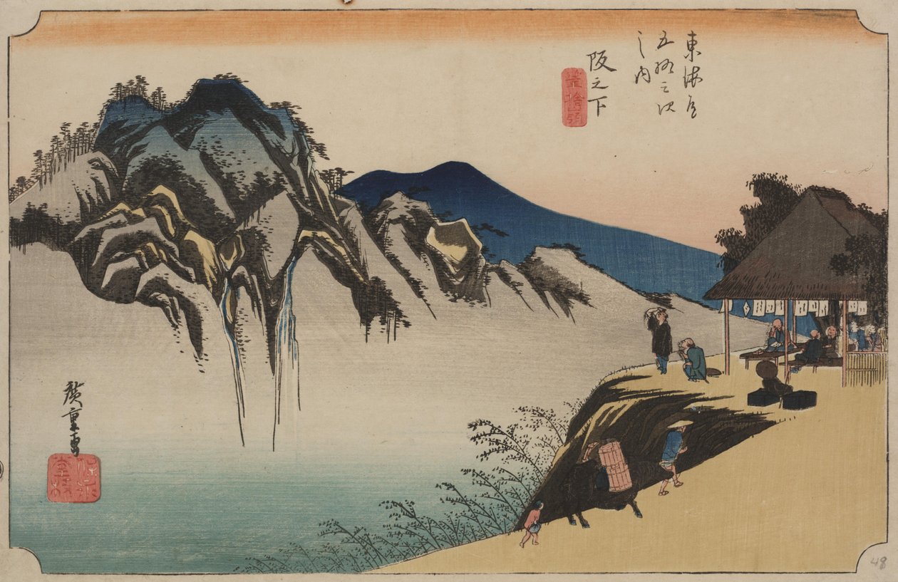 Utsikt over Mount Fudesute av Ando or Utagawa Hiroshige