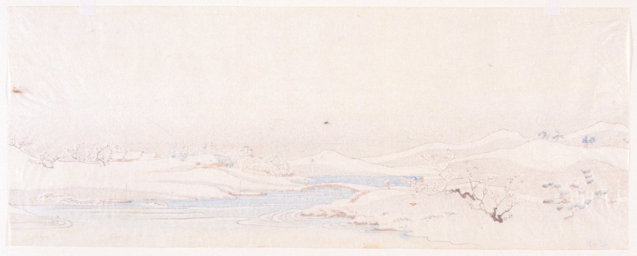 Vinterlandskap. Provinsserien. av Ando or Utagawa Hiroshige