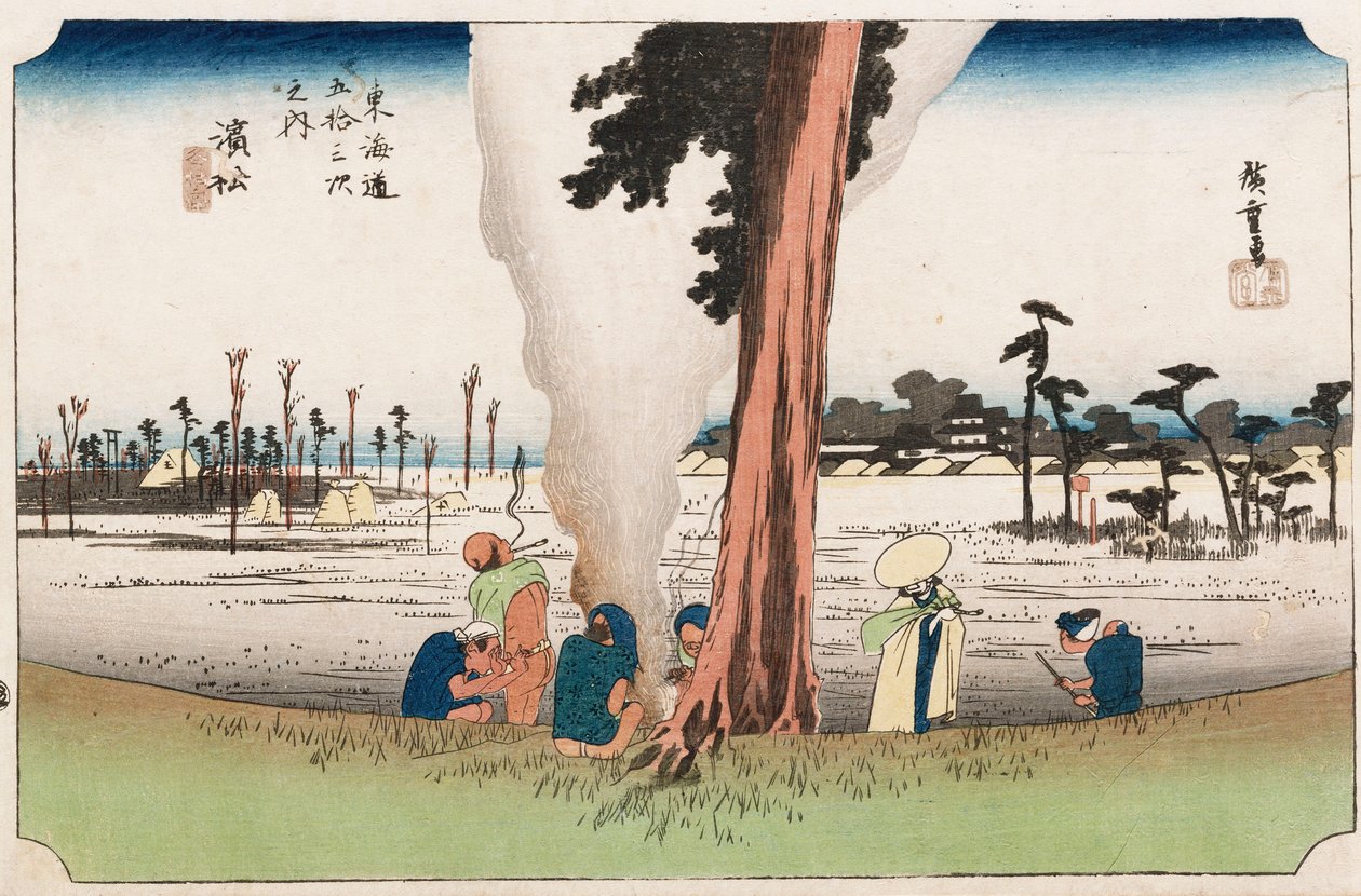 Winter View, Hamamatsu, fra serien "The Fifty-Three Stations of The Tokaido", ca. 1834 av Ando or Utagawa Hiroshige