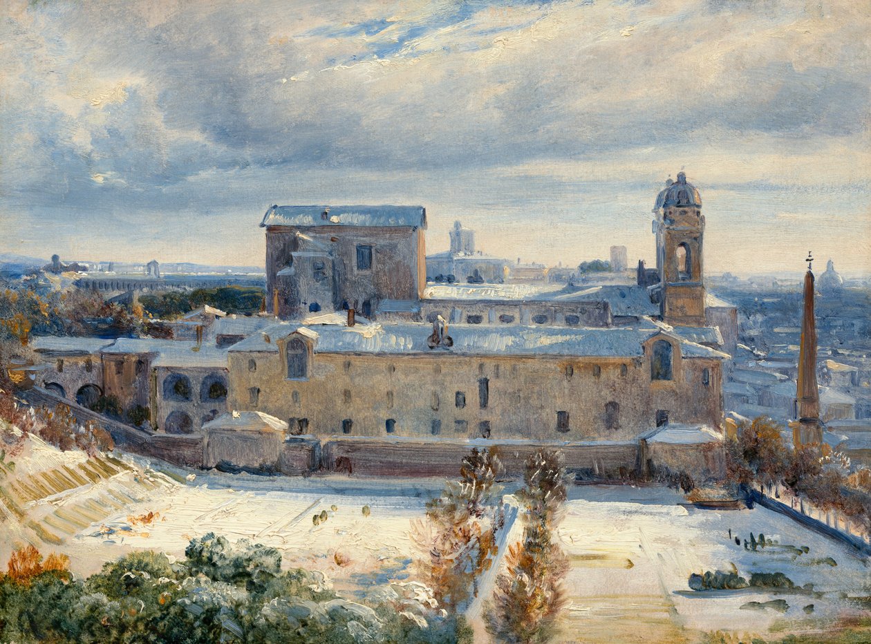 Santa Trinità dei Monti i snøen, 18251830. av André Giroux