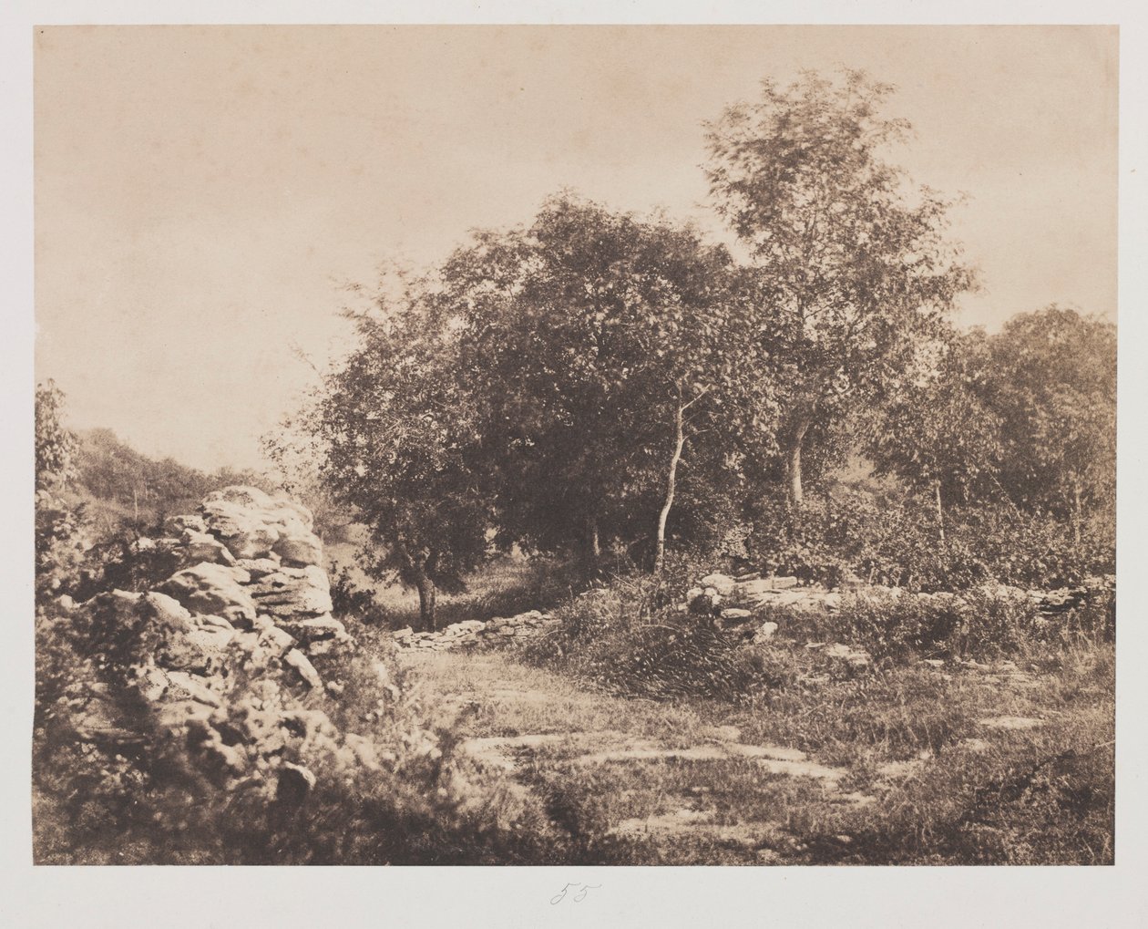 Uten tittel Scene of Fontainbleau, ca. 1853. av André Giroux