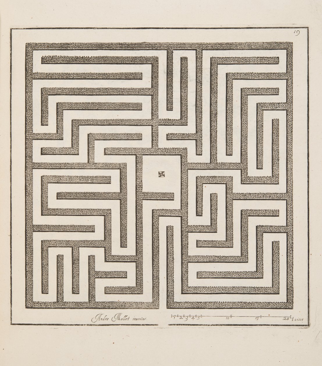 Design for Parterre, fra Theatre des Plans et Jardinages, pub.1652 (gravering) av André Mollet