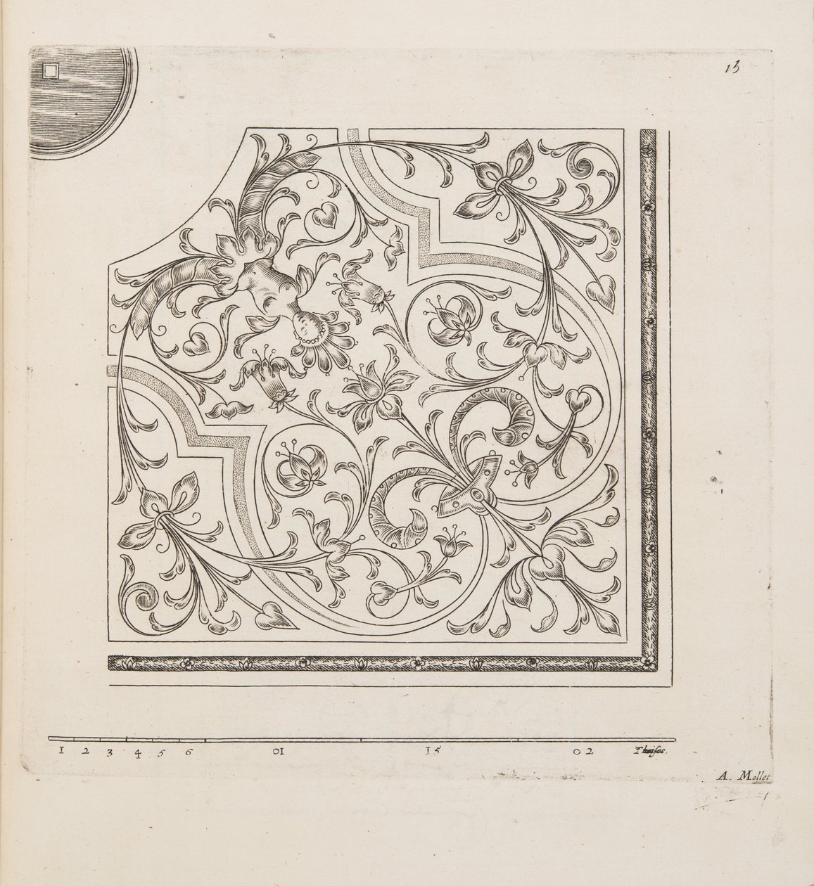 Design for Parterre, fra Theatre des Plans et Jardinages, pub.1652 (gravering) av André Mollet