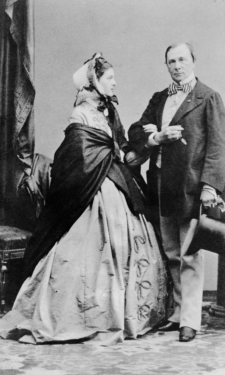 Emile de Girardin og hans kone Delphine Gay, ca. 1850 av Andre Adolphe Eugene Disderi