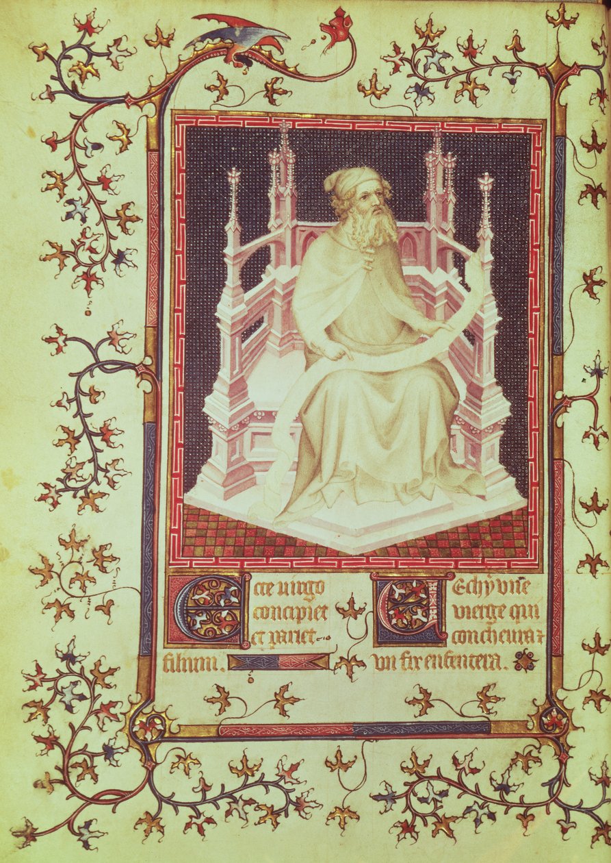 Fr 13091 f.11v Profeten Jesaja, fra psalteren til Jean, hertugen av Berry, ca. 1386 av Andre Beauneveu