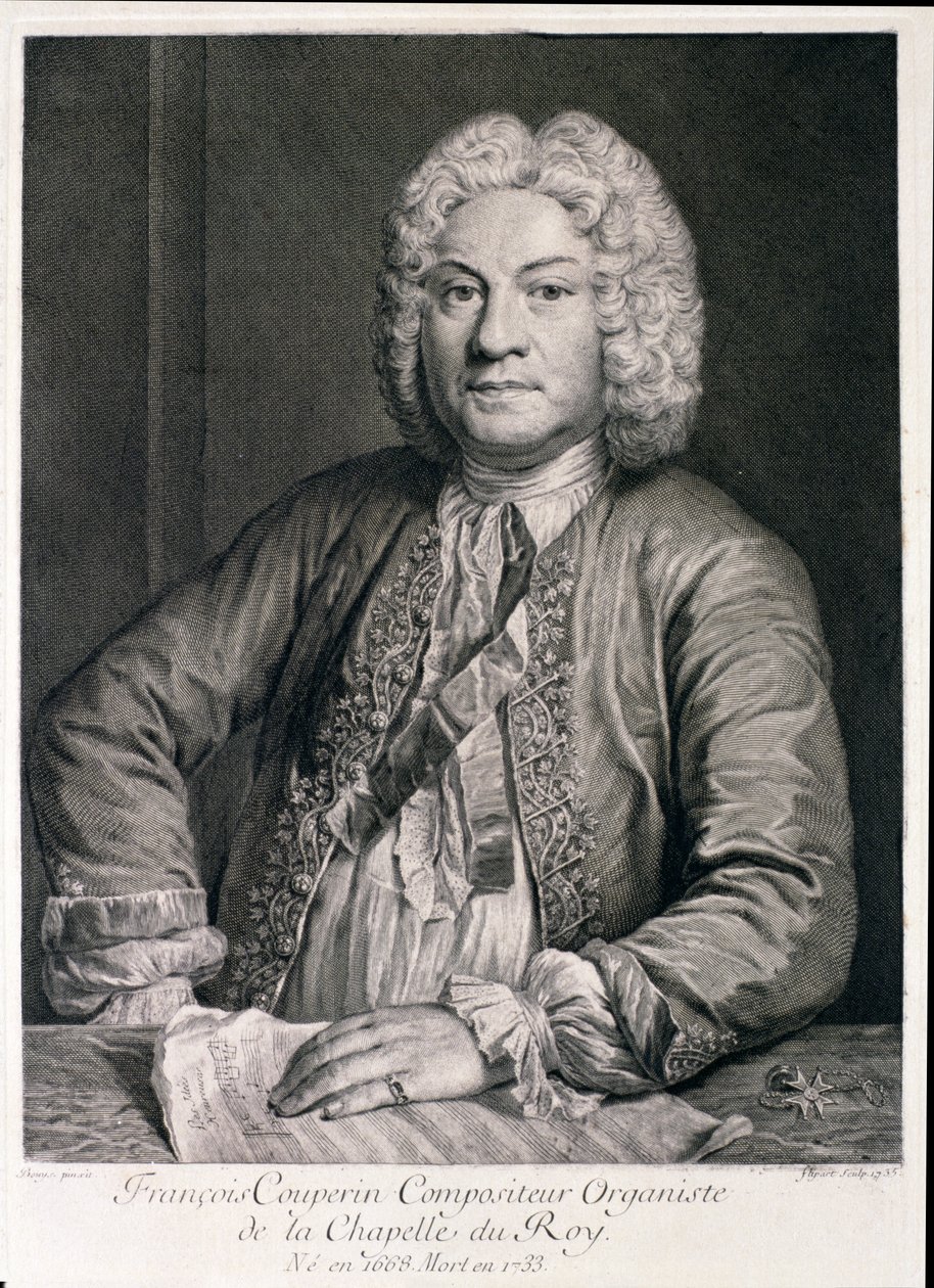 Francois Couperin (1668-1733) gravert av Flipart av Andre Bouys