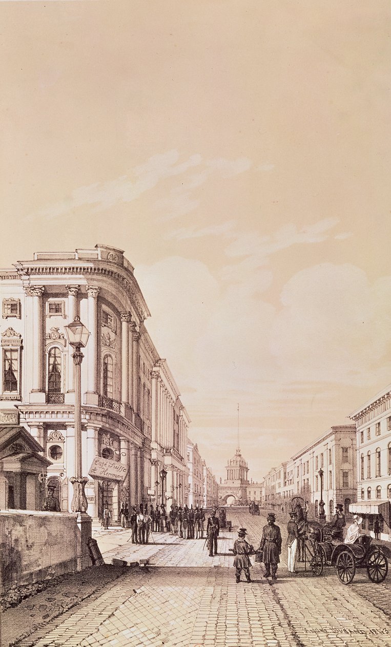 Nevsky Prospekt, St. Petersburg, illustrasjon fra 