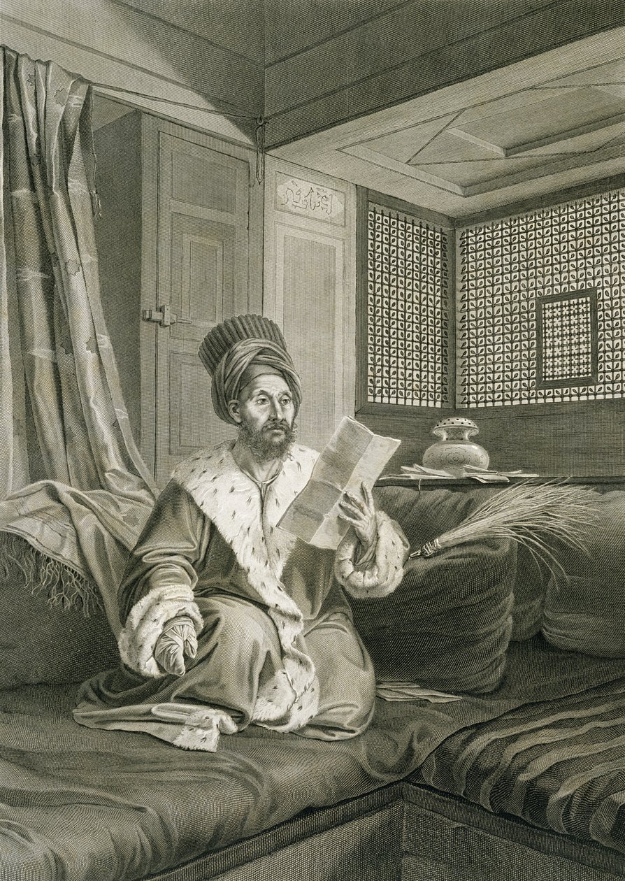 Said Mustapha Pasha Wounded at the Battle of Aboukir, fra bind II Costumes and Portraits of 