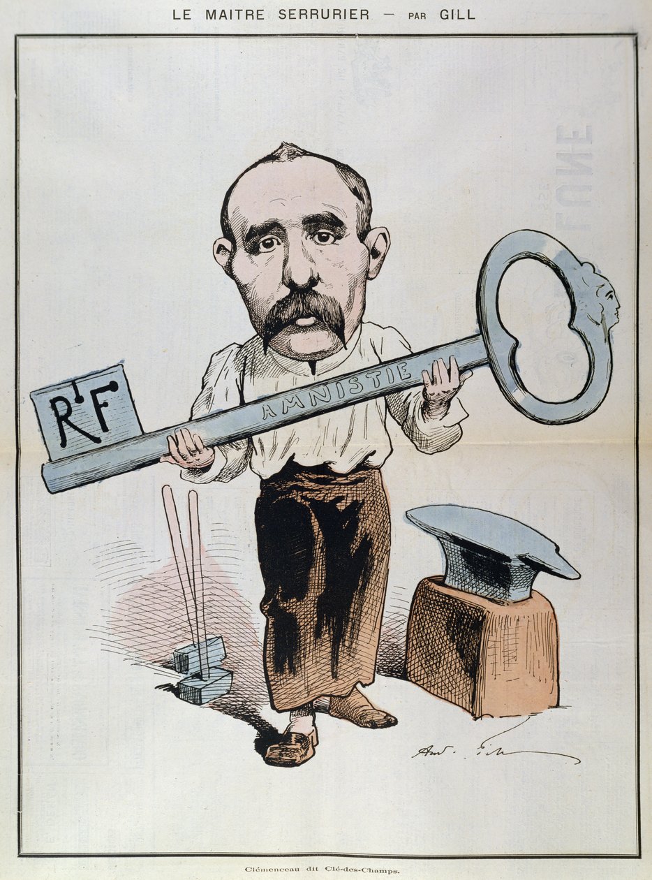 Karikatur av Georges Clemenceau (1841-1929) fra 