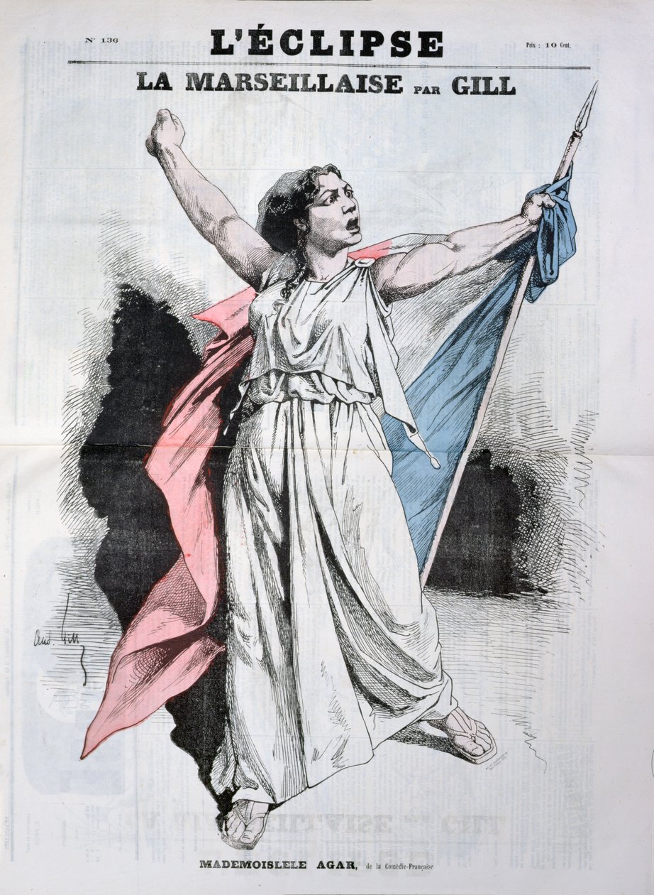 Mlle Agar synger Marseillaise, fra forsiden av 
