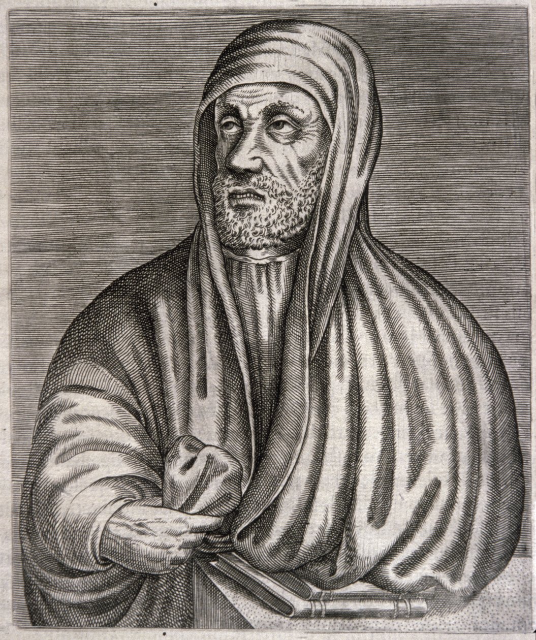 Portrett av Abu Ali al-Husain ibn Abdallah ibn Sina kalt Avicenna (gravering) av Andre (after) Thevet