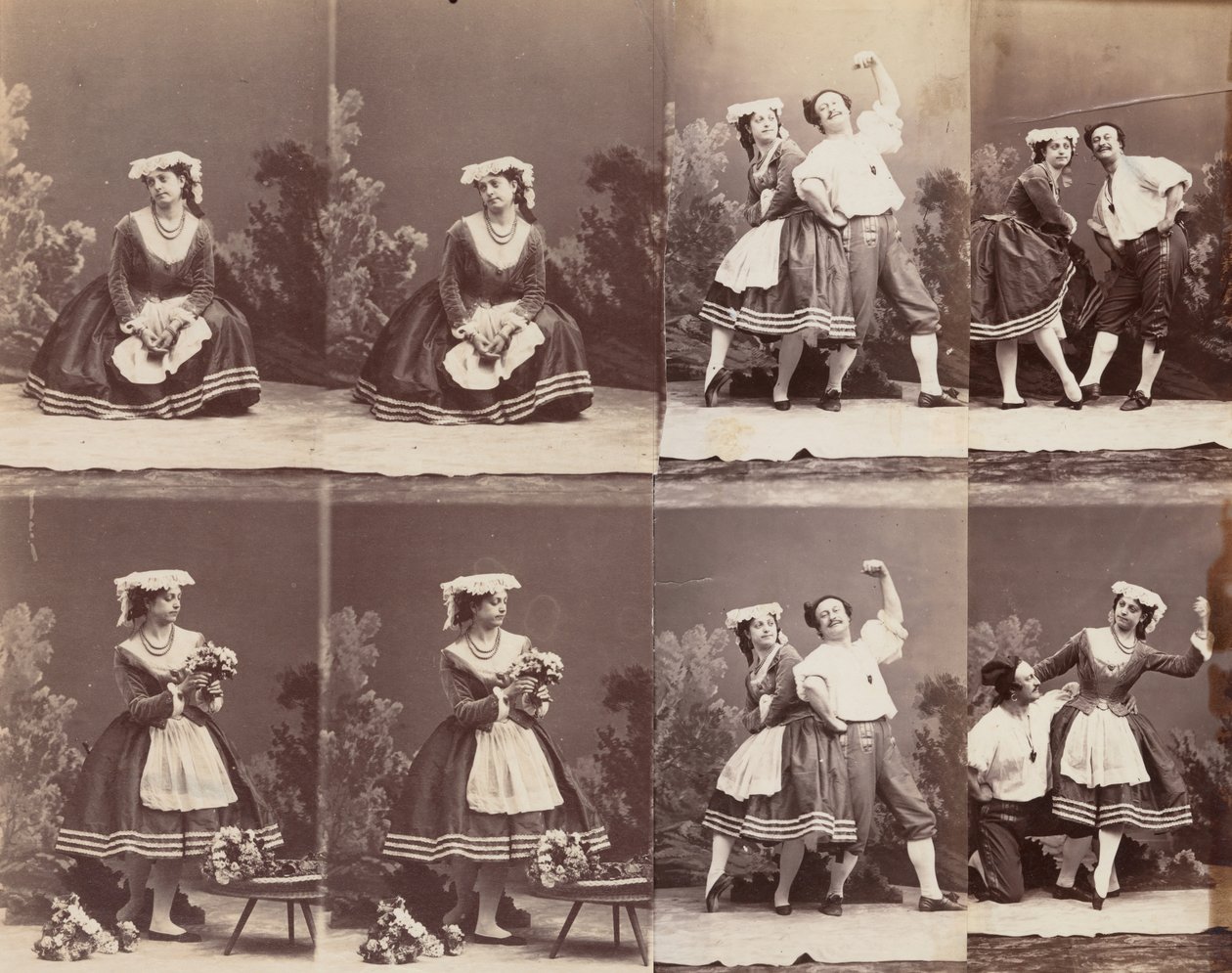 Eugenie Schlosser og Coralli, 1863. av Andre Adolphe Eugene Disderi