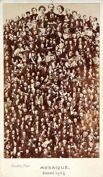 Personalities of the Second Empire, ca. 1860 (sepia fotomontasje) av Andre Adolphe Eugene Disderi