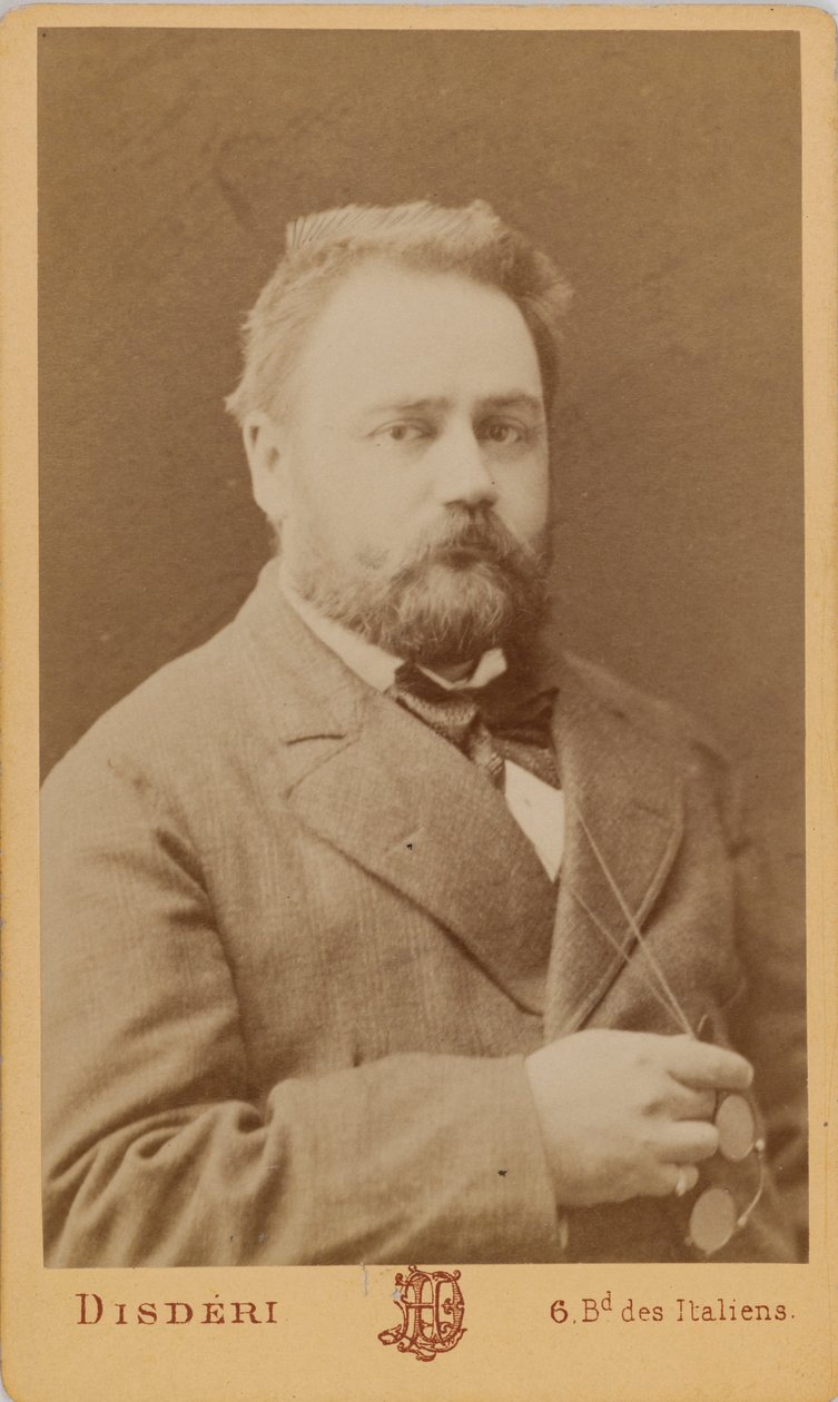 Portrett av Emile Zola 1840-1902. av Andre Adolphe Eugene Disderi