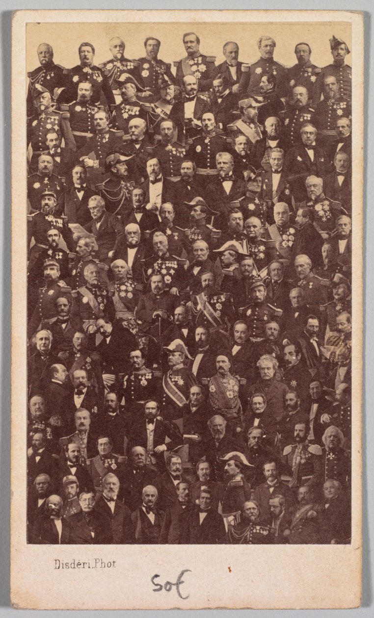 Uten tittel franske militære helter og politiske ledere, midten av 1860-tallet. av Andre Adolphe Eugene Disderi