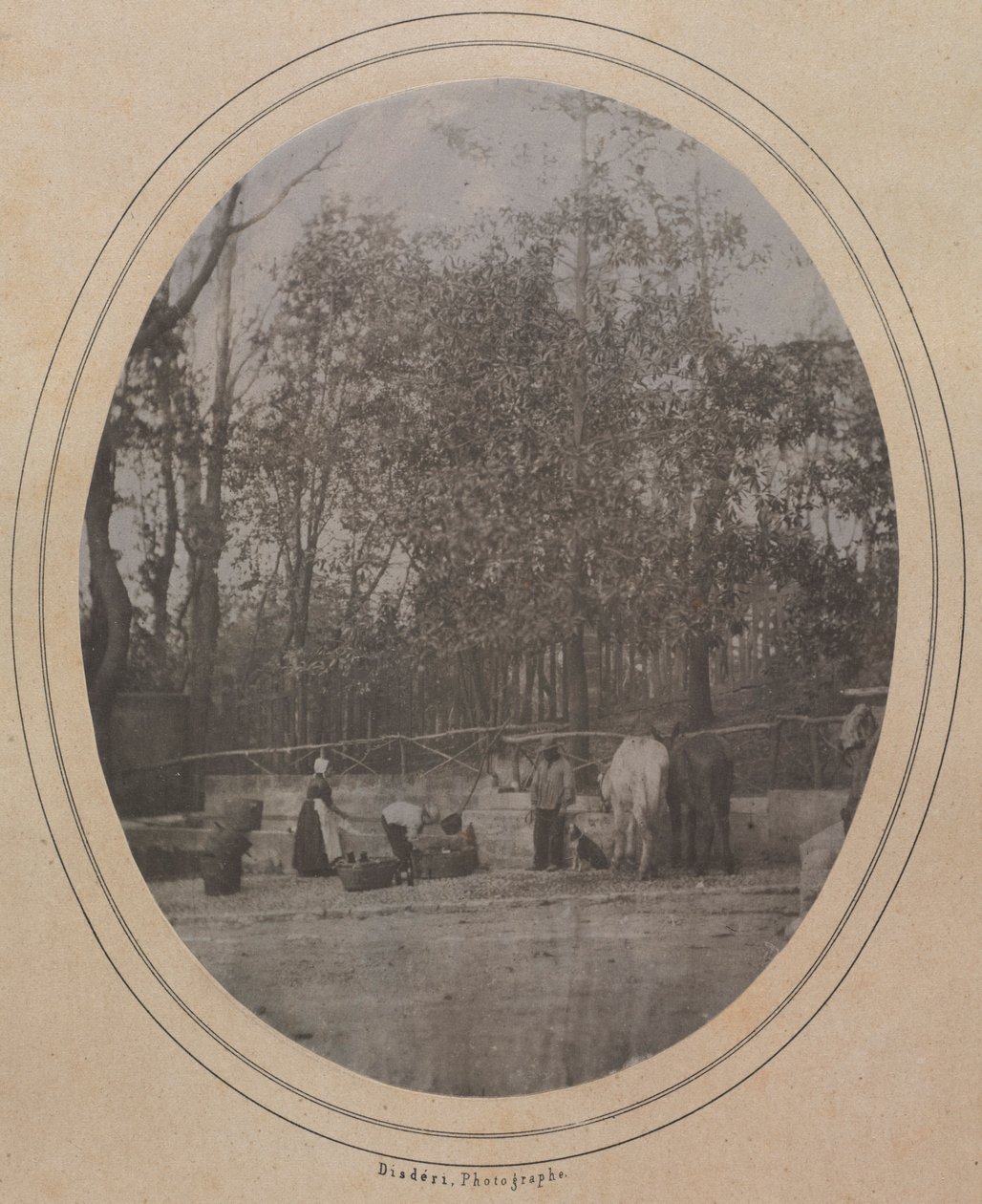 Landsbyscene Sør-Frankrike, ca. 1853. av Andre Adolphe Eugene Disderi