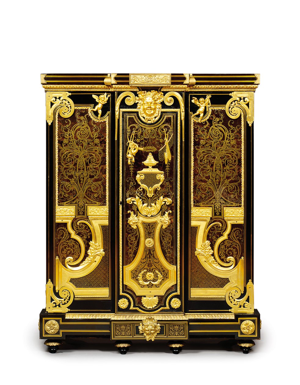 Louis XIV petit armoise, ca. 1700-10 (ormolu, messing, skilpaddeskall, ibenholt og marquetry) av Andre Charles (attr. to) Boulle