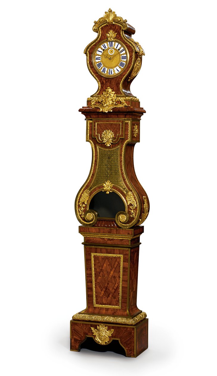 Regence quarter slående regulator, urverket av Thuret, ca. 1720 (ormolu-montert, Boulle-messing innlagt blåtonet horn og kingwood) (se også 469018) av Andre Charles (attr. to) Boulle