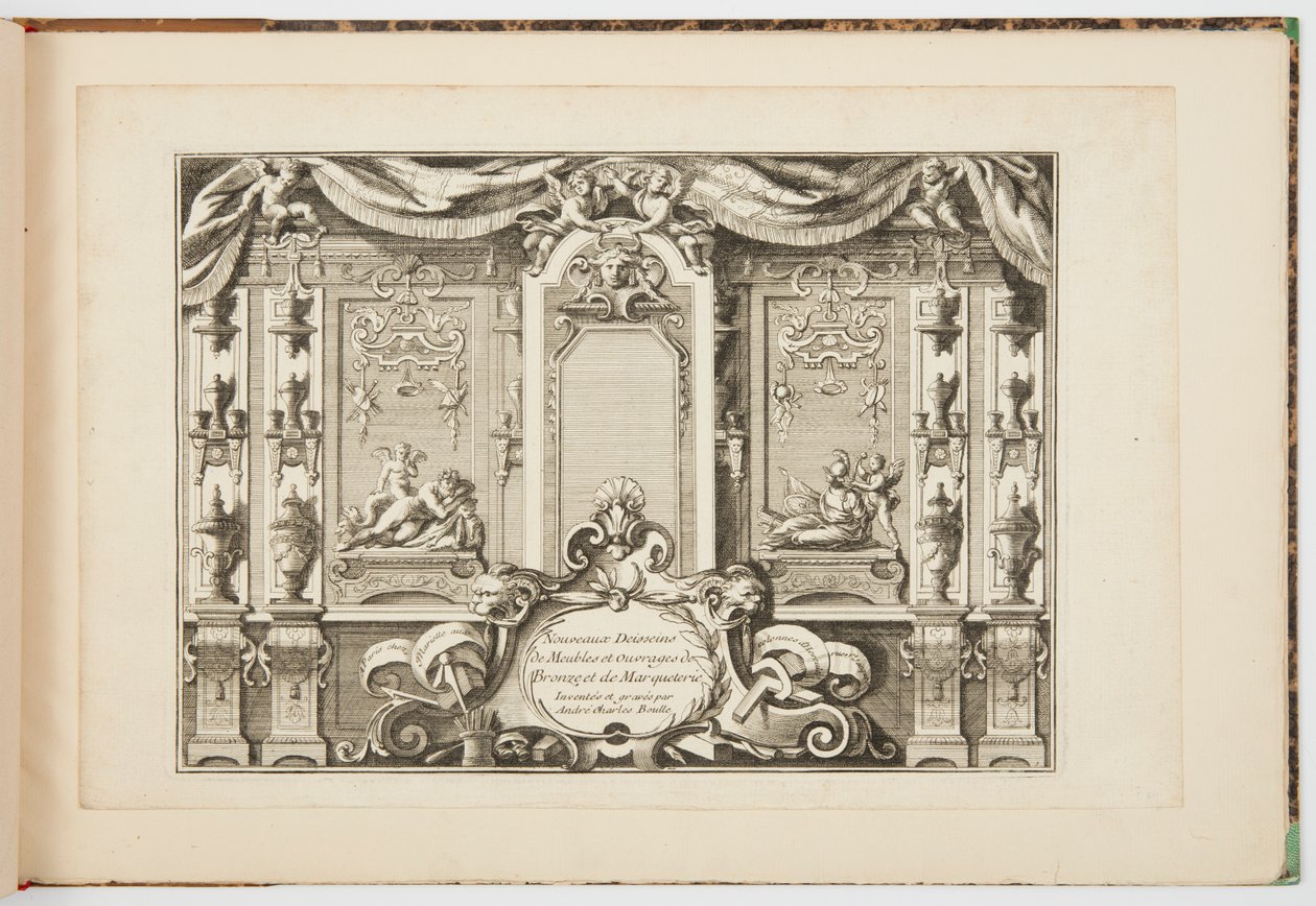 Nye design for møbler og verk av bronse og intarsia av Andre Charles Boulle