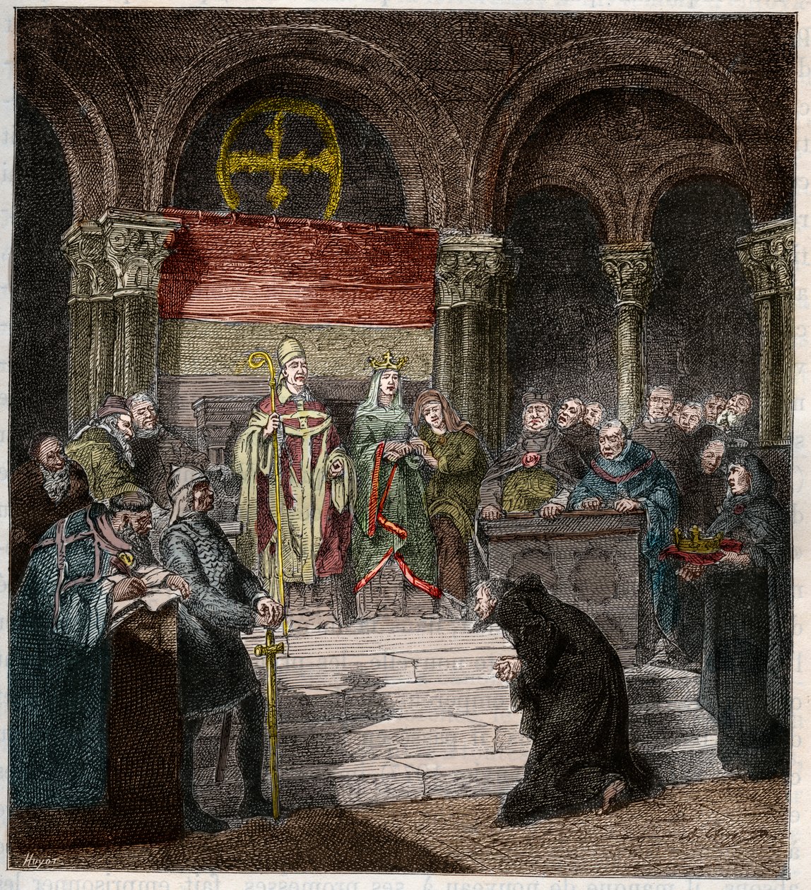 Keiser Henri IV (1050-1106) ved føttene til pave Gregor VII (1020-85) av Andre Cluysenaar